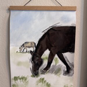Horses Original with hanging frame